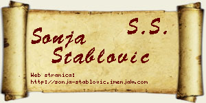 Sonja Stablović vizit kartica